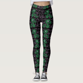 Leggings Patrón de dragón verde bebé