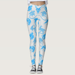 Leggings Patrón de Dragones de Fuego LAzul LGris zbg