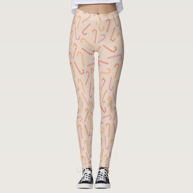 Leggings Patrón de dulces caramelos (Anverso)