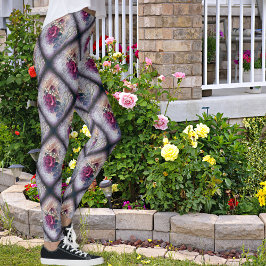 Leggings Patrón de éfera Rosa victoriano