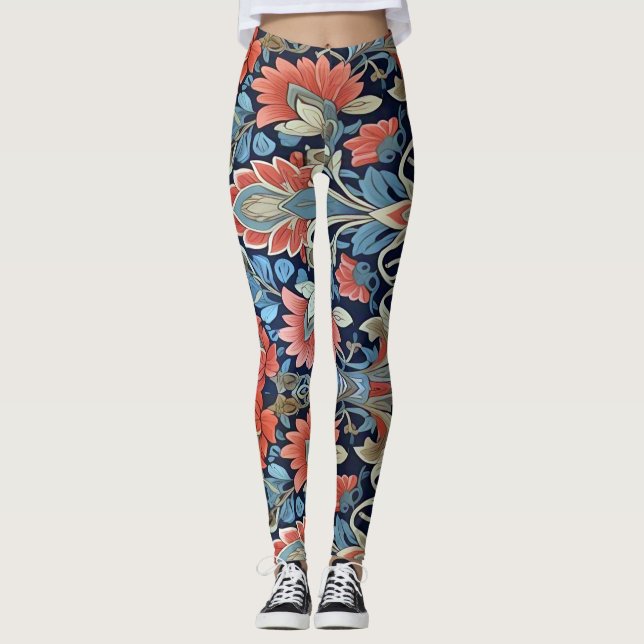 Leggings Patrón de elegancia floral de Ratti_Creative_Arts (Anverso)