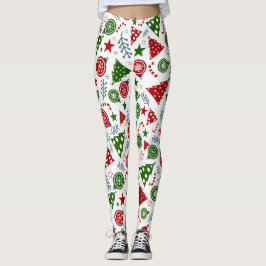 Leggings Patrón de elementos navidades