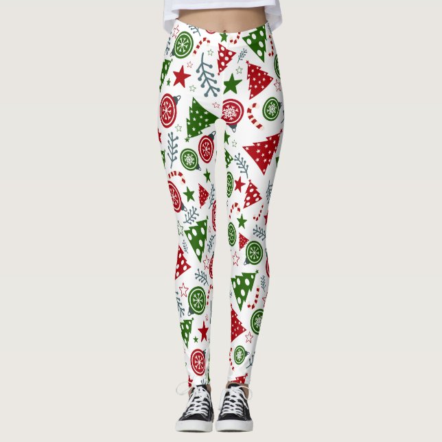 Leggings Patrón de elementos navidades (Anverso)