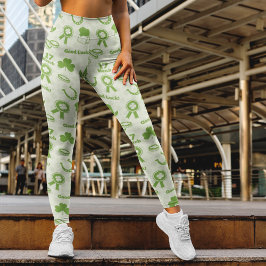 Leggings Patrón de elementos verdes del Día de San Patricio
