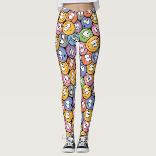 Leggings Patrón de Emoji Cara Sonriente