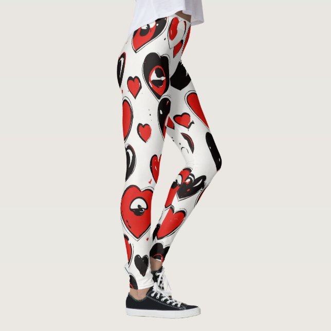 Leggings "Patrón de Emoji simple de ojos en duro" (Derecha)