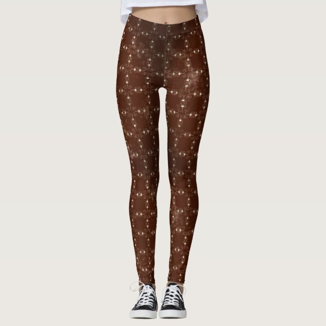 Leggings Patrón de encaje de corazón desvanecido (Anverso)