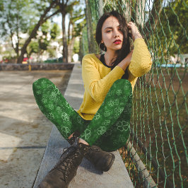 Leggings Patrón de encantamiento verde