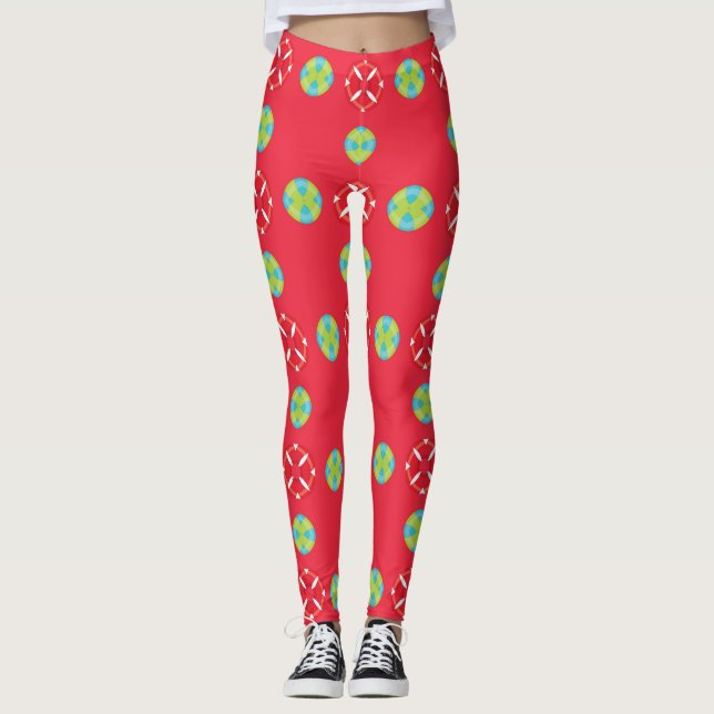 Leggings Patrón de encanto de vacaciones de Navidad 03 -  (Anverso)