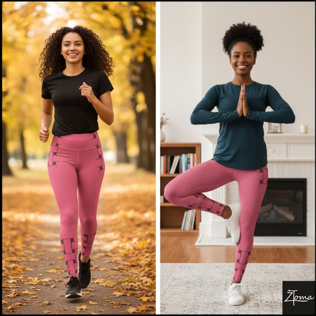 Leggings Patrón de entrelazado - Rosa oscuro (Subido por el creador)