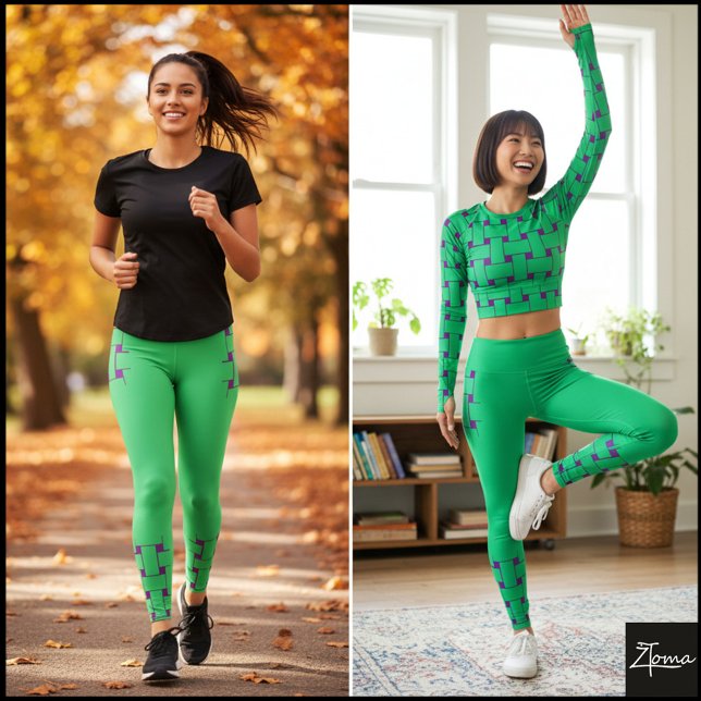 Leggings Patrón de entrelazado - Verde talentoso (Subido por el creador)