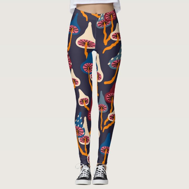 Leggings Patrón de envolvimiento de tela de Ilustracion par (Anverso)