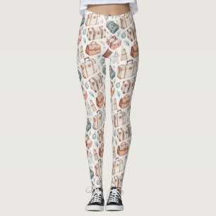 Leggings Patrón de equipaje de viaje vintage (2)