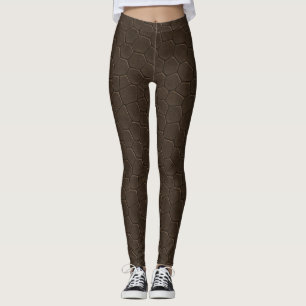 Leggings Patrón de escala de Caimán mate - Marrón rico oscu