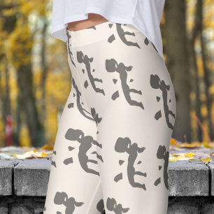 Leggings Patrón de escalado rock de las mujeres blancas de 