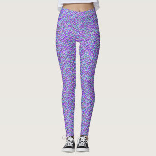 Leggings Patrón de escalas de pescado púrpura de la Sirena