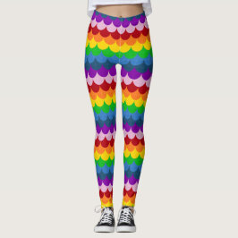 Leggings Patrón de escamas de sirena con brillo de arcoíris