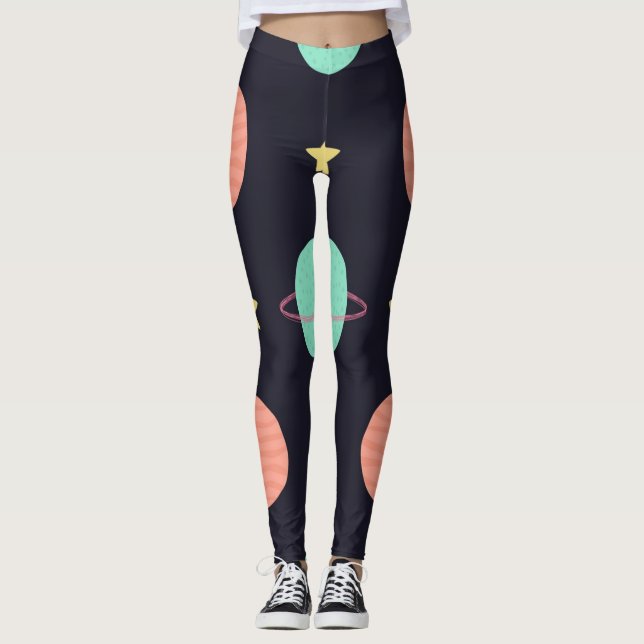 Leggings Patrón de espacio (Anverso)