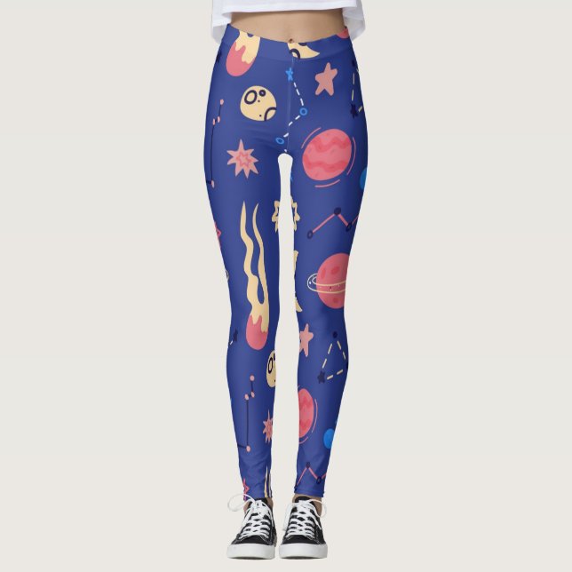 Leggings Patrón de espacio (Anverso)