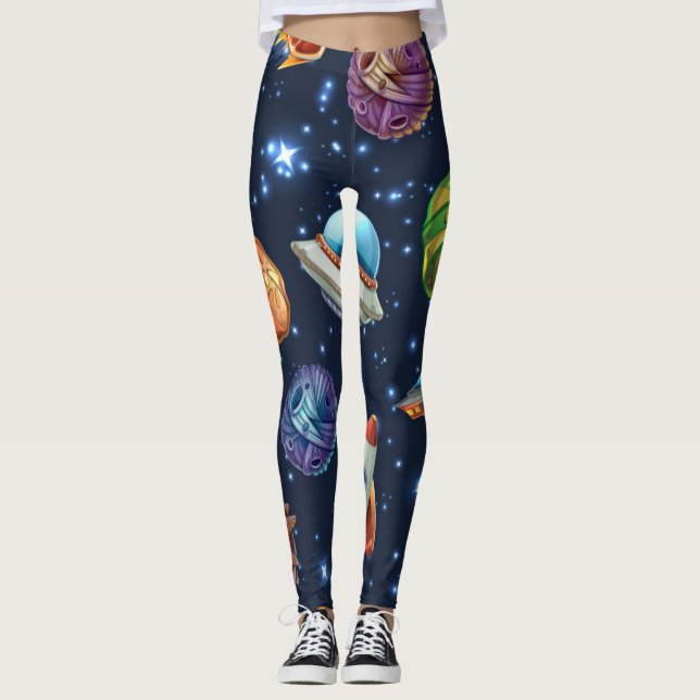 Leggings Patrón de espacio (Anverso)