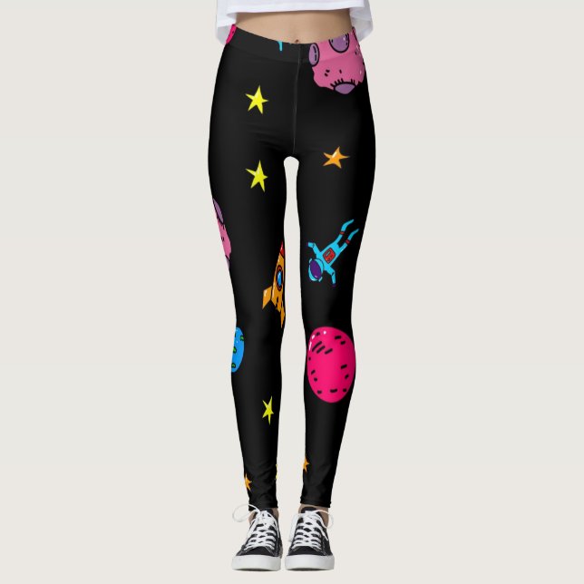 Leggings Patrón de espacio (Anverso)