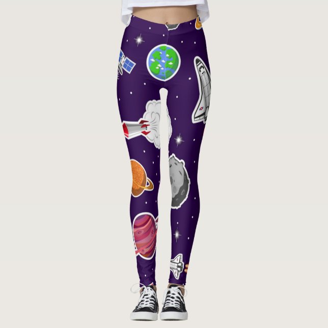 Leggings Patrón de espacio (Anverso)