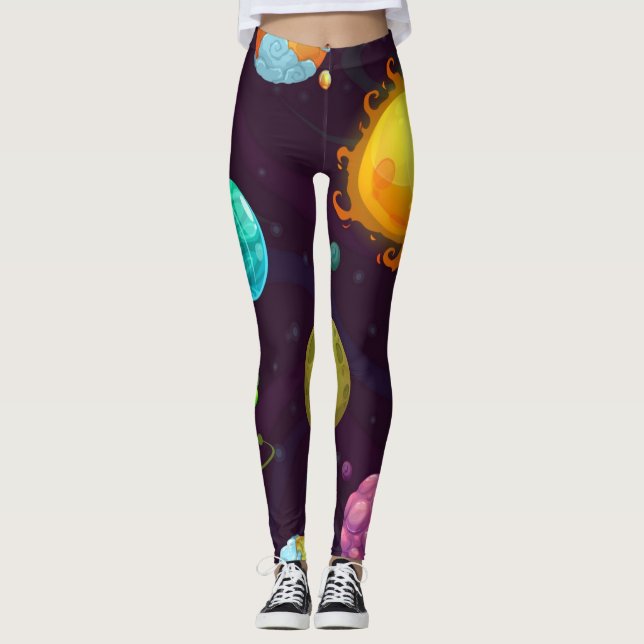 Leggings Patrón de espacio (Anverso)