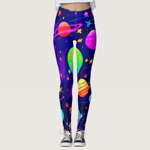 Leggings Patrón de espacio colorido