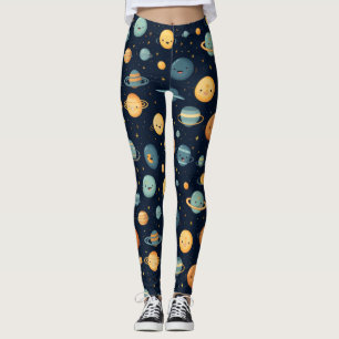 Leggings Patrón de espacio divertido