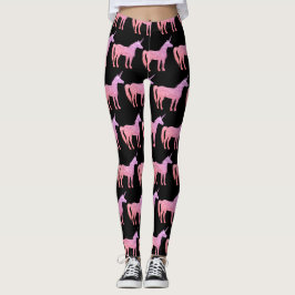 Leggings Patrón de espárragos del purpurina de unicornio co
