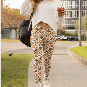 Leggings Patrón de especias acogedor - vibraciones de otoño