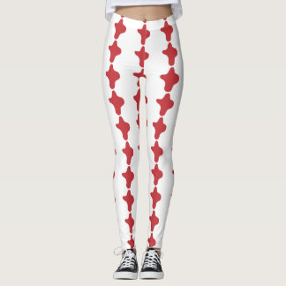 Leggings Patrón de esquina roja de marca personalizado Legg