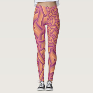 Leggings Patrón de Estallido Psicodélico – Rosa y Naranja G