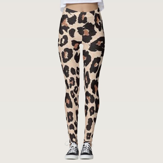 Leggings Patrón de estampado de animal leopardo (Anverso)