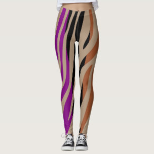 Leggings Patrón de estampado de cebra moderno #12