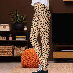 Leggings Patrón de estampado de leopardo safari melocotón y