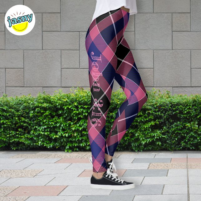 Leggings Patrón de estilo de argla rosa Personalizado púrpu (Subido por el creador)