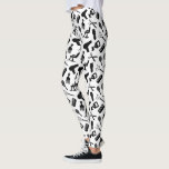 Leggings Patrón de estilo de pelo de moda<br><div class="desc">Leyendas divertidas en blanco y negro con diferentes herramientas y productos usados por los peinadores.</div>