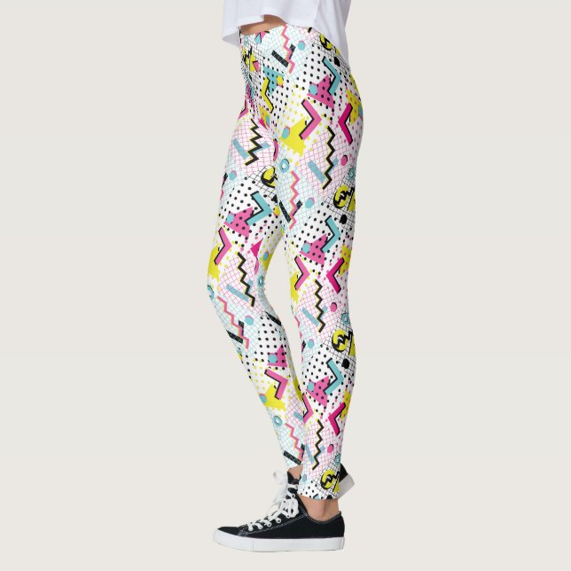 Leggings Patrón de estilo Memphis posmoderno (Izquierda)