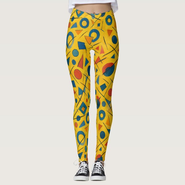 Leggings Patrón de estilo Wassily Kandinsky (Anverso)