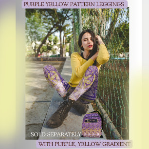 Leggings Patrón de Estrella Amarilla Morada 