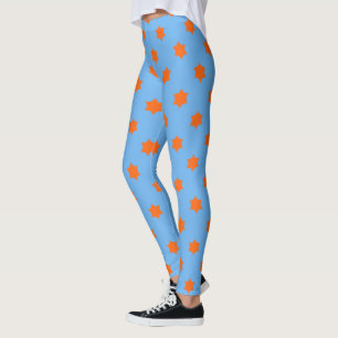 Leggings Patrón de estrella de naranja
