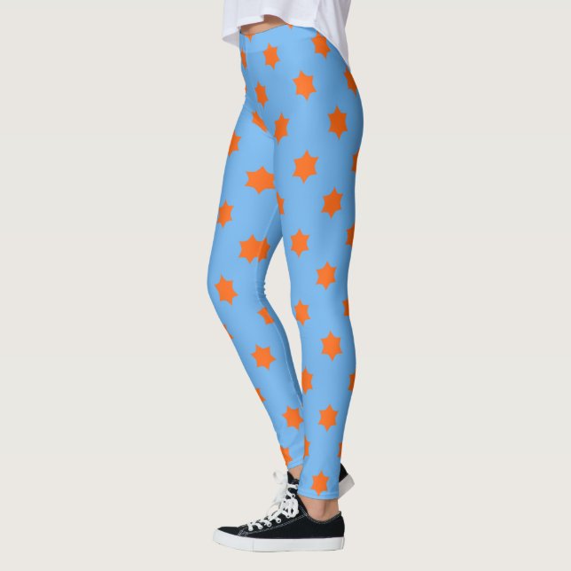 Leggings Patrón de estrella de naranja (Izquierda)