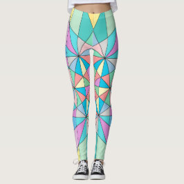 Leggings Patrón de estrella de triángulo de mosaico pastel 