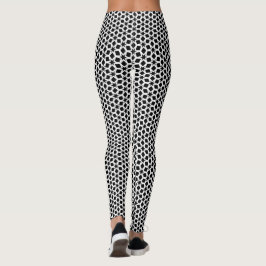 Leggings Patrón de estrella geométrica en blanco y negro