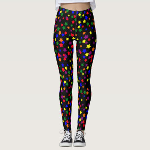 Leggings Patrón de estrellas aleatorias Colores de orgullo 