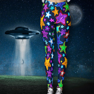 Leggings Patrón de Estrellas Brillantes Azul Oscuro