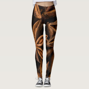 Leggings Patrón de estrellas de anís