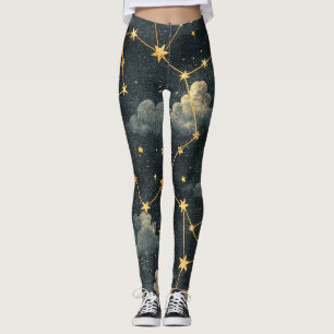 Leggings Patrón de estrellas de constelación celestial (1)