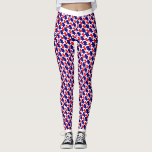 Leggings Patrón de estrellas patrióticas de Estados Unidos 